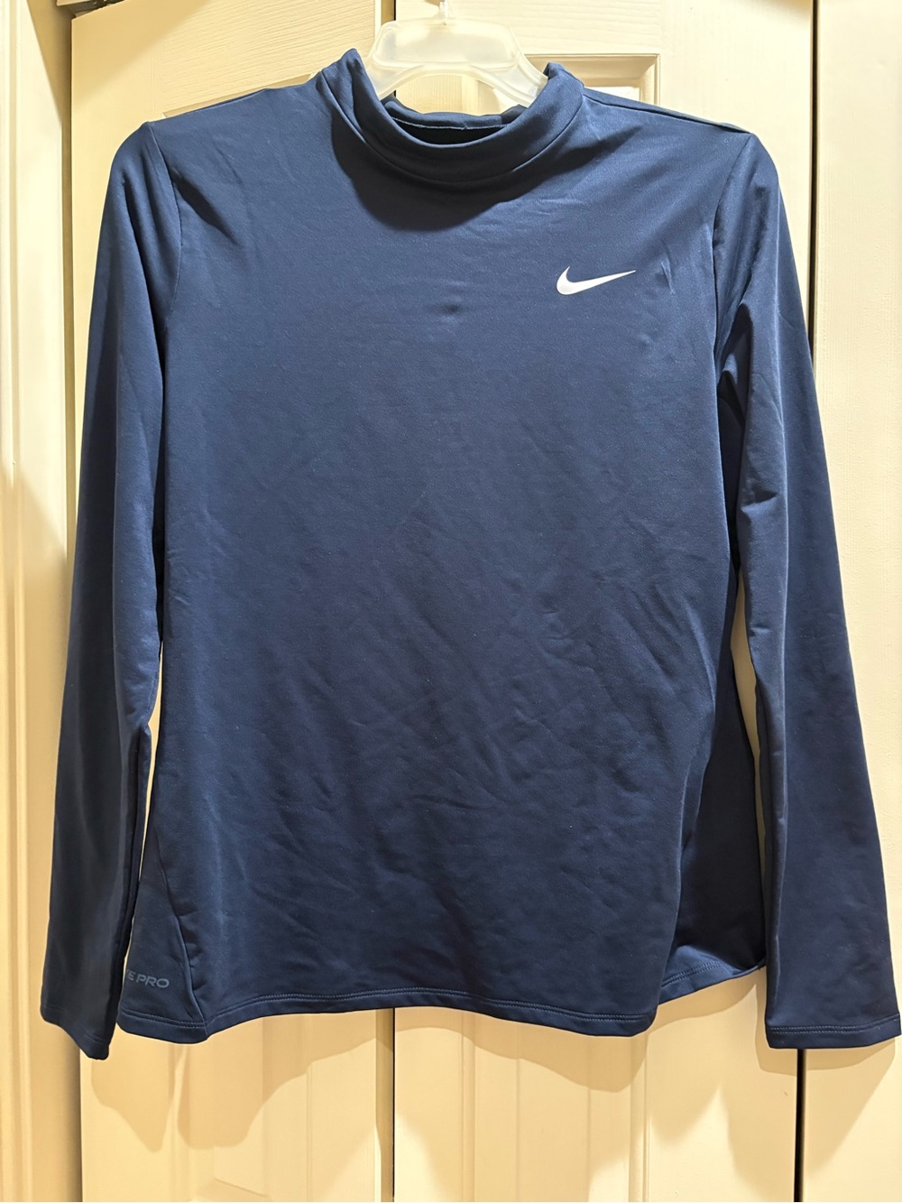 Nike Pro Women’s Long-Sleeve Mock Neck Top - navy
